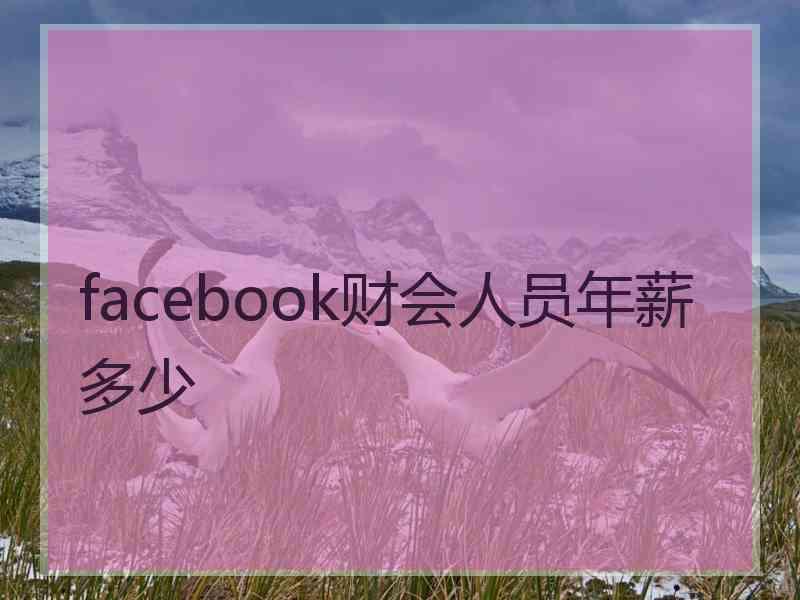 facebook财会人员年薪多少