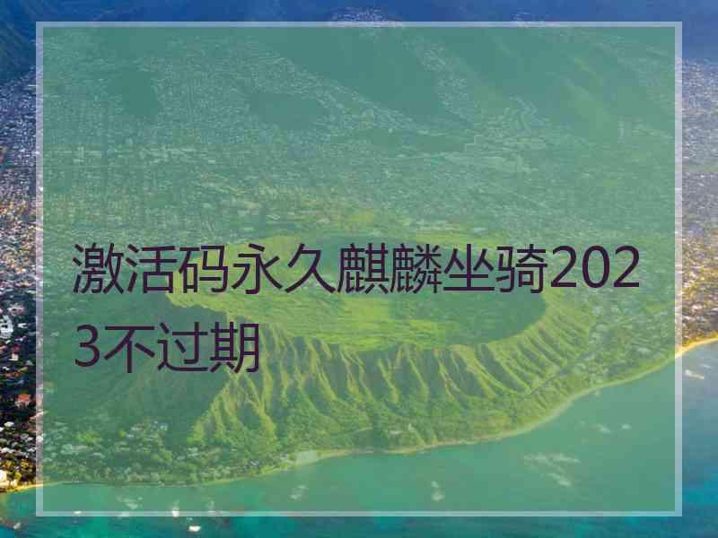 激活码永久麒麟坐骑2023不过期