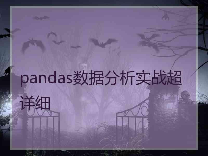 pandas数据分析实战超详细