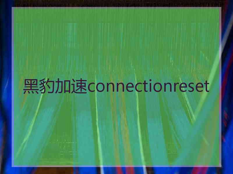 黑豹加速connectionreset