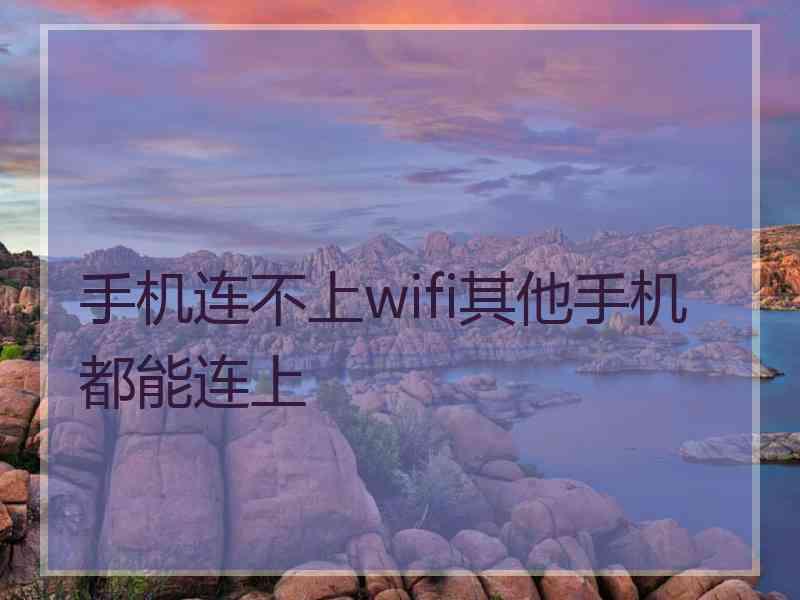 手机连不上wifi其他手机都能连上