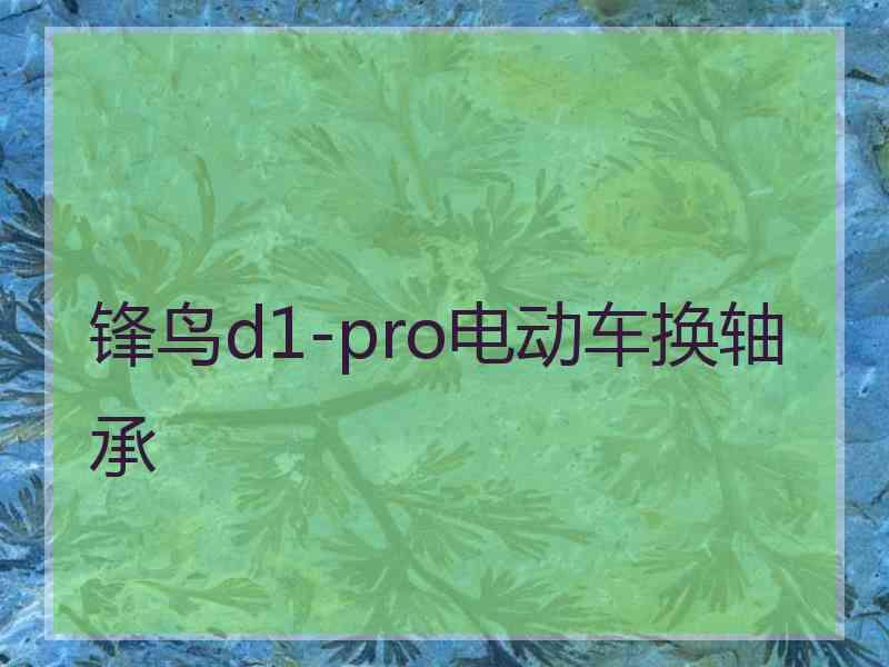 锋鸟d1-pro电动车换轴承