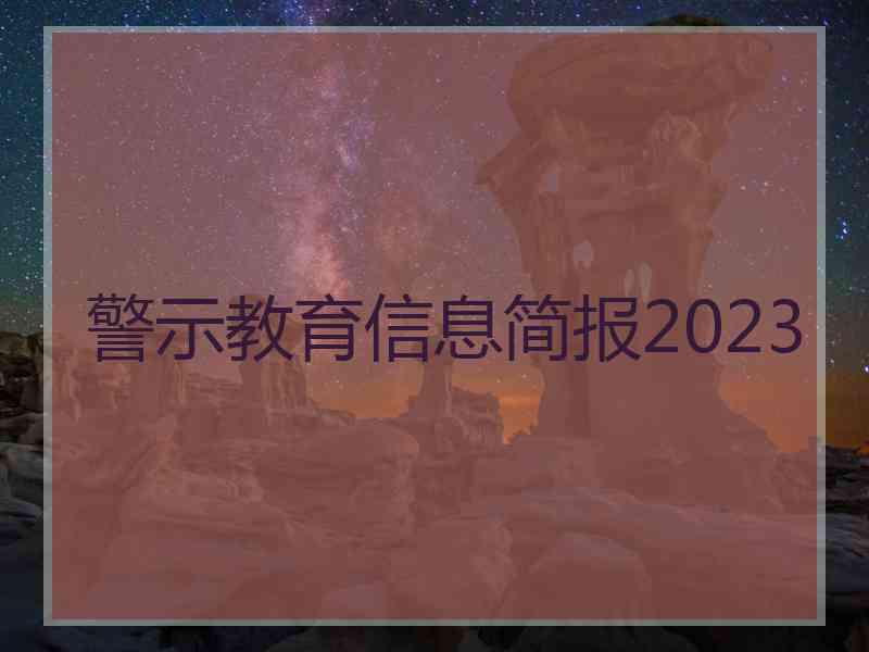 警示教育信息简报2023