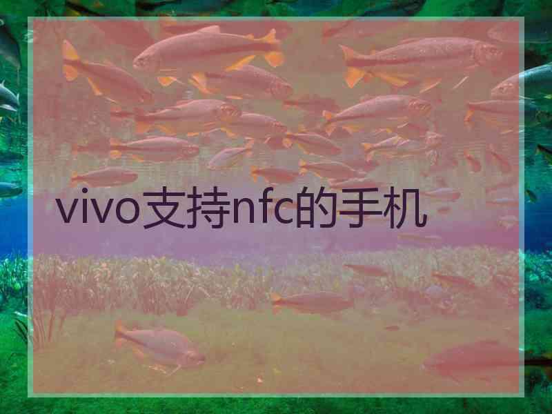 vivo支持nfc的手机