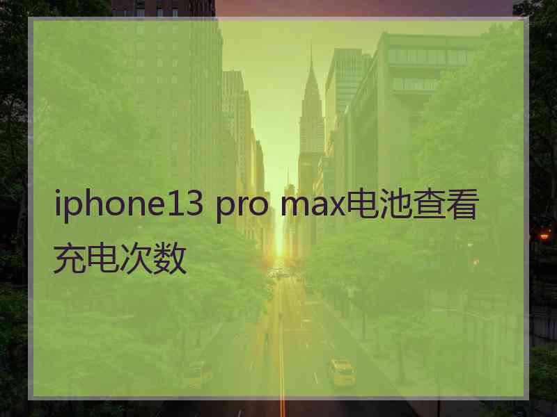 iphone13 pro max电池查看充电次数