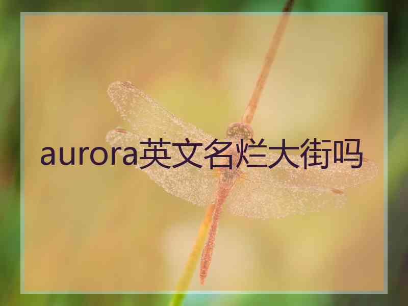 aurora英文名烂大街吗