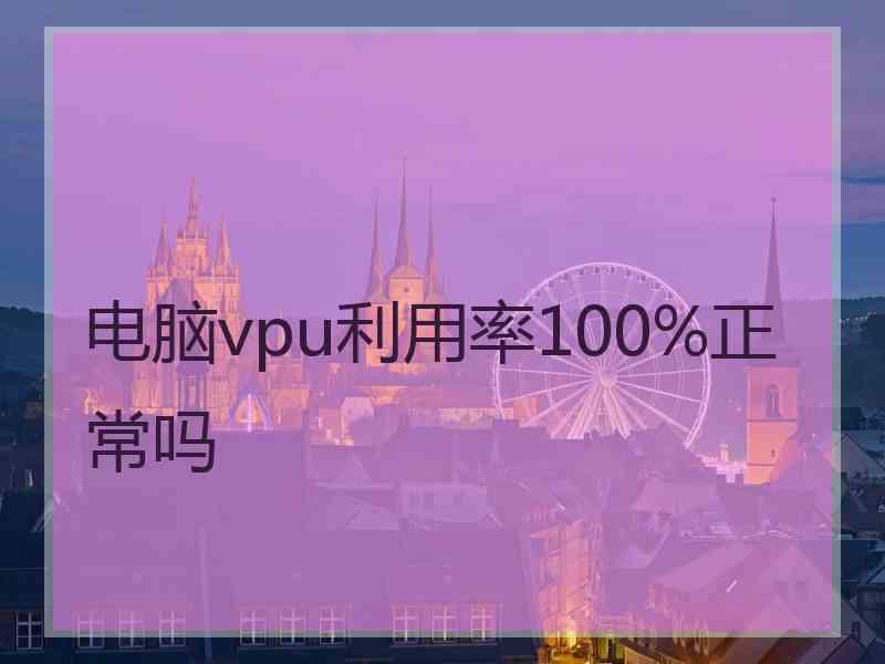 电脑vpu利用率100%正常吗