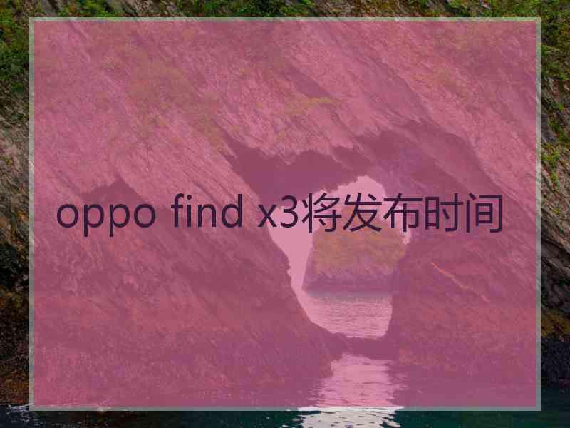 oppo find x3将发布时间