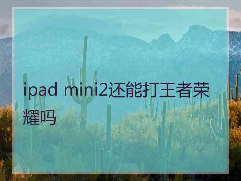 ipad mini2还能打王者荣耀吗