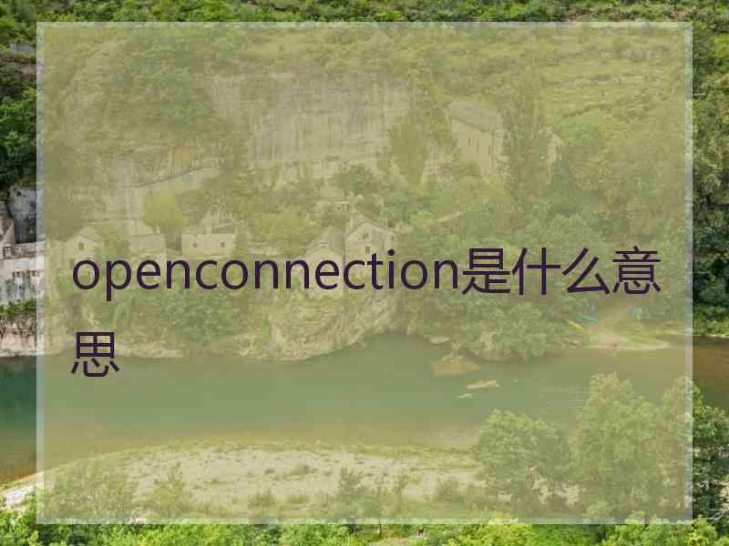 openconnection是什么意思