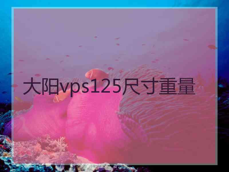 大阳vps125尺寸重量