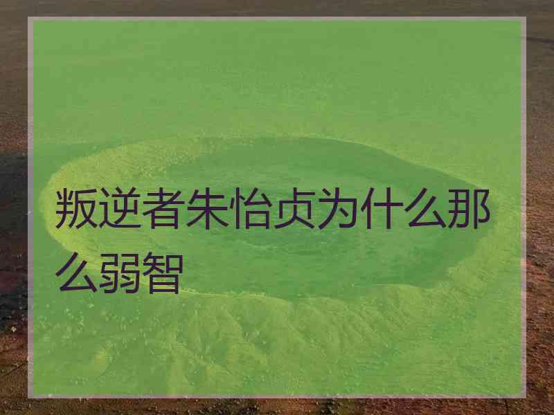 叛逆者朱怡贞为什么那么弱智