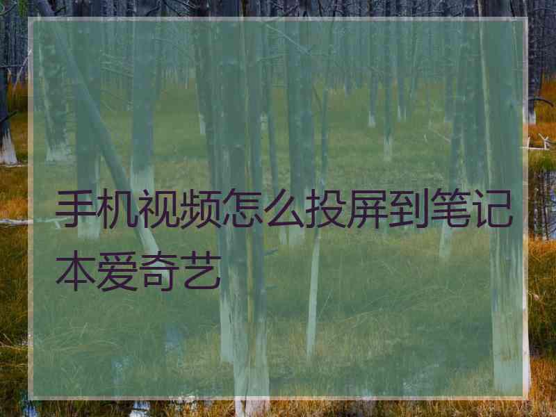 手机视频怎么投屏到笔记本爱奇艺