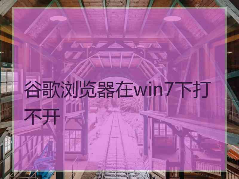 谷歌浏览器在win7下打不开