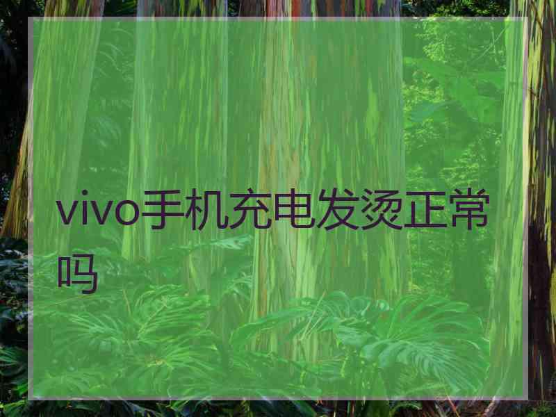 vivo手机充电发烫正常吗