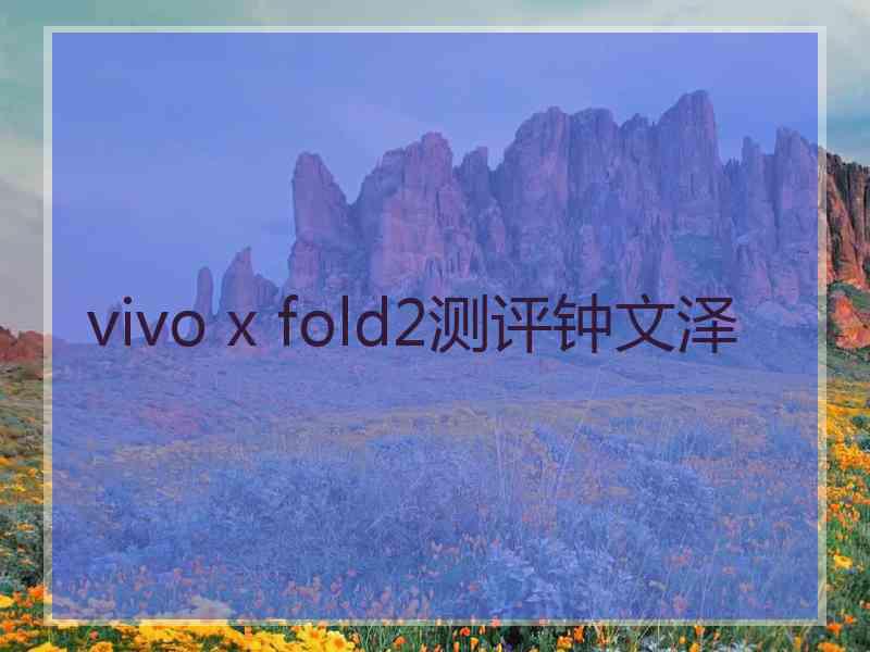 vivo x fold2测评钟文泽