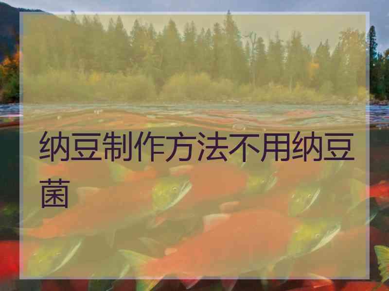 纳豆制作方法不用纳豆菌