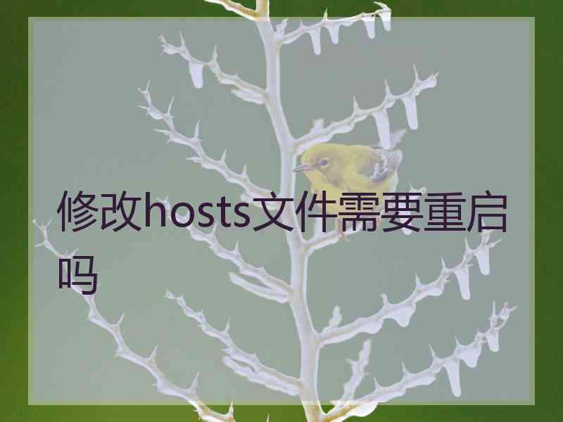 修改hosts文件需要重启吗