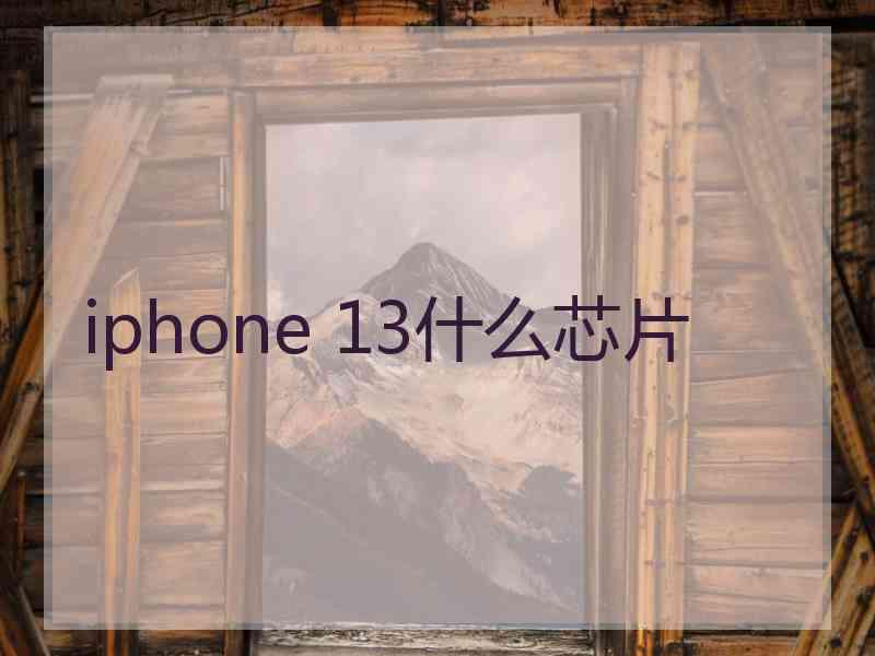 iphone 13什么芯片