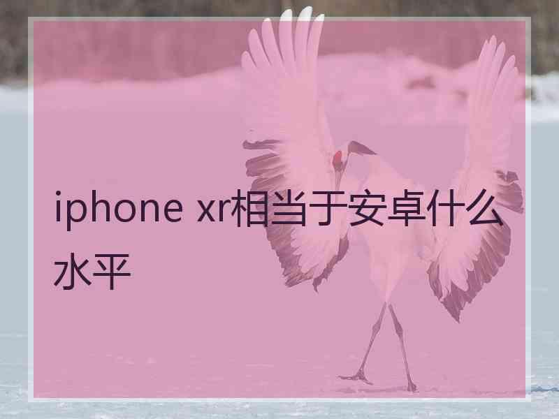 iphone xr相当于安卓什么水平