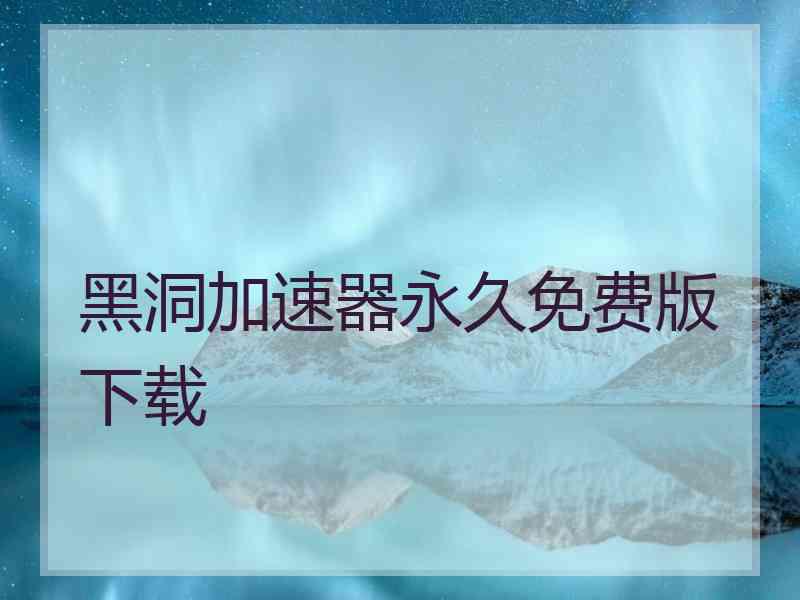 黑洞加速器永久免费版下载