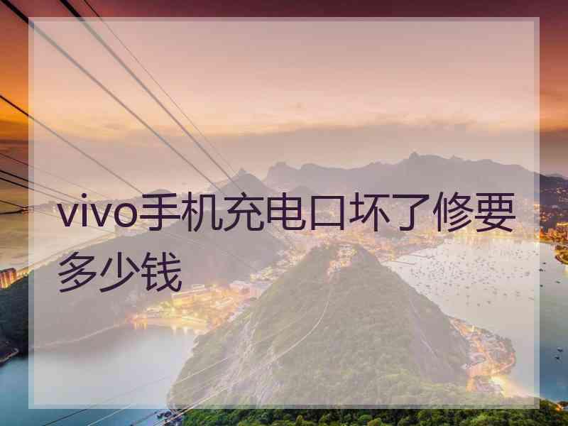 vivo手机充电口坏了修要多少钱