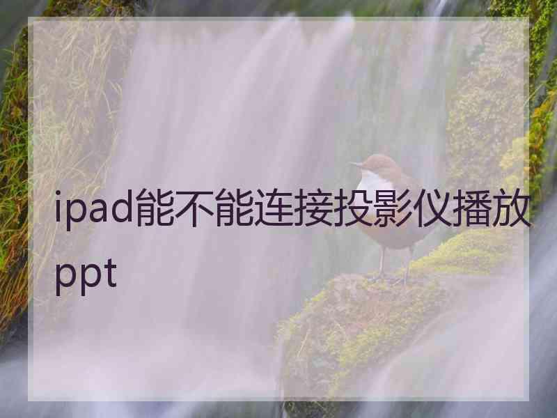 ipad能不能连接投影仪播放ppt