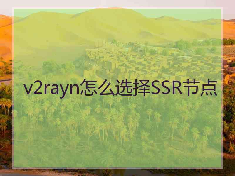 v2rayn怎么选择SSR节点