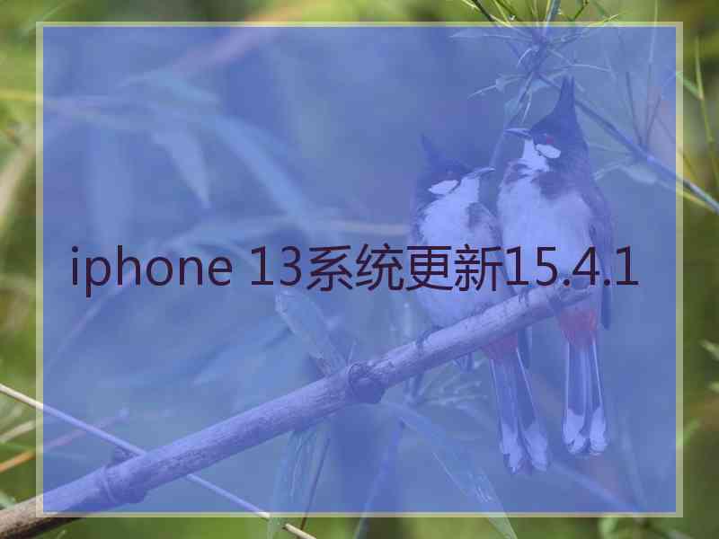 iphone 13系统更新15.4.1