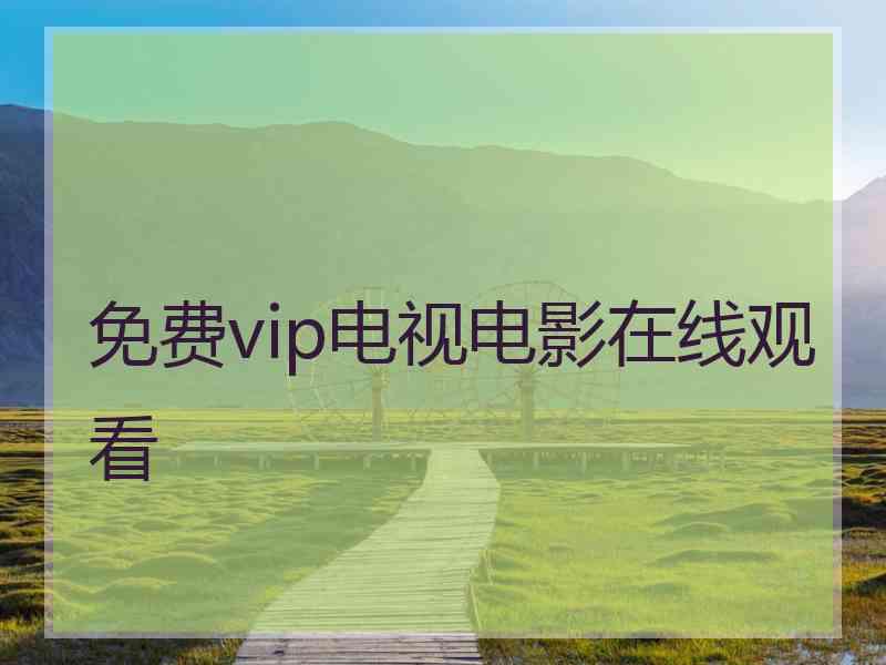 免费vip电视电影在线观看