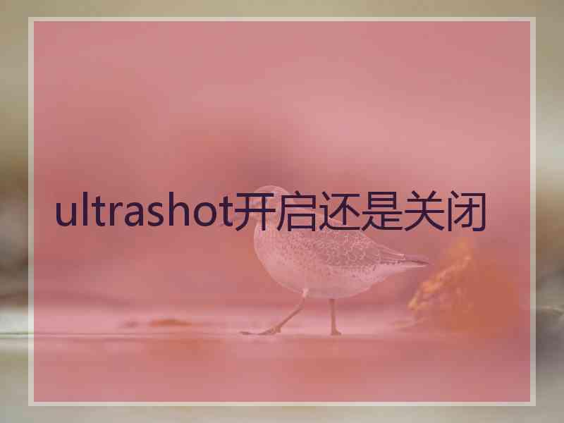 ultrashot开启还是关闭