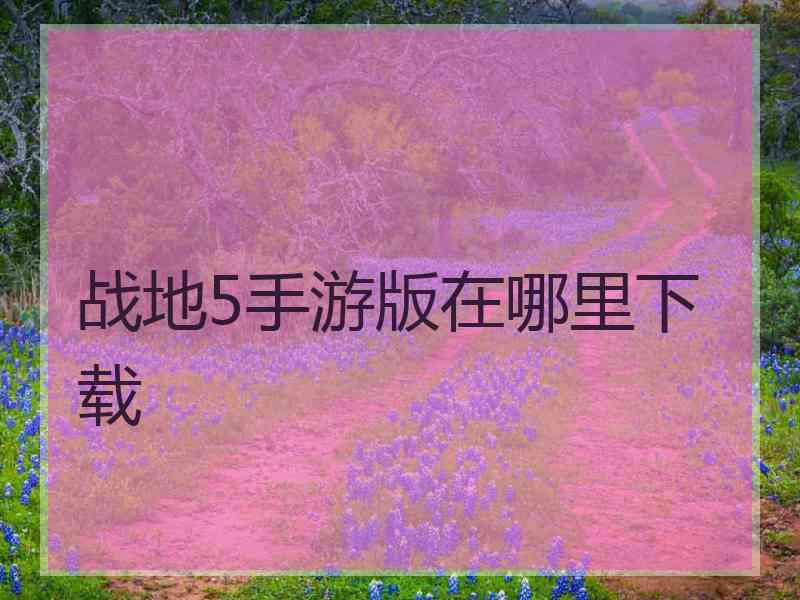 战地5手游版在哪里下载