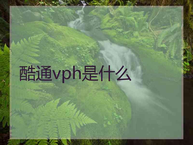 酷通vph是什么