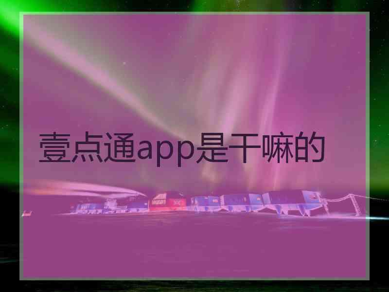 壹点通app是干嘛的