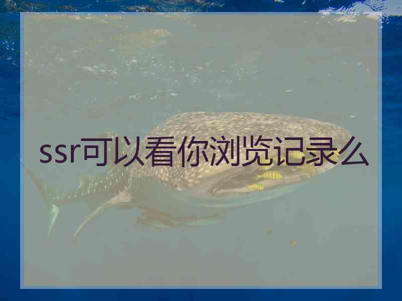 ssr可以看你浏览记录么