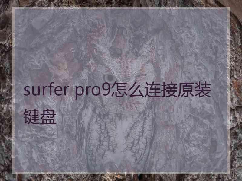 surfer pro9怎么连接原装键盘