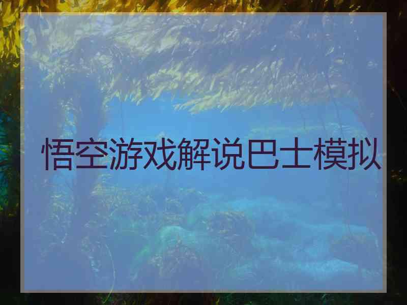 悟空游戏解说巴士模拟