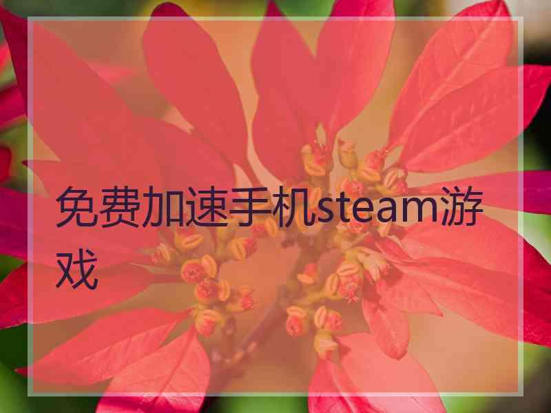 免费加速手机steam游戏