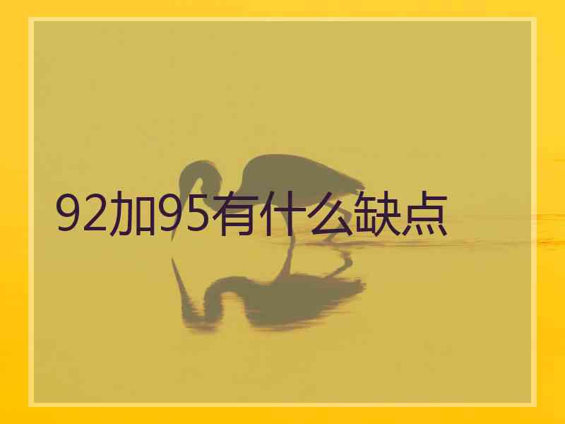 92加95有什么缺点