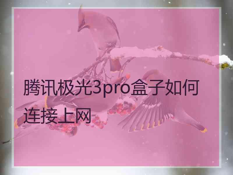 腾讯极光3pro盒子如何连接上网