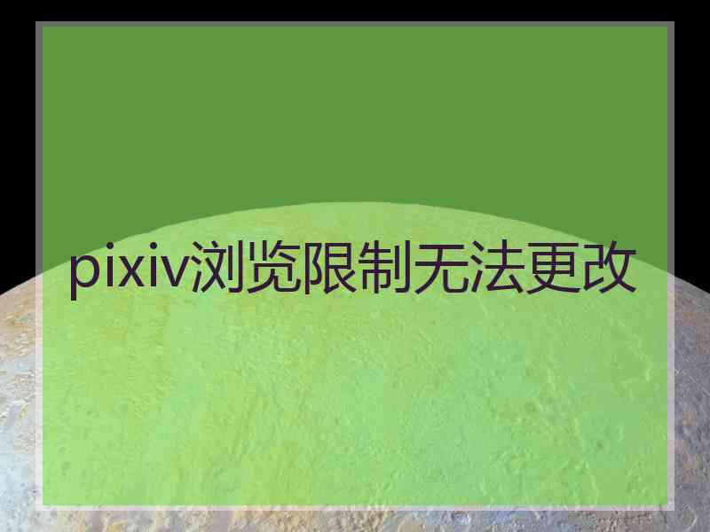 pixiv浏览限制无法更改