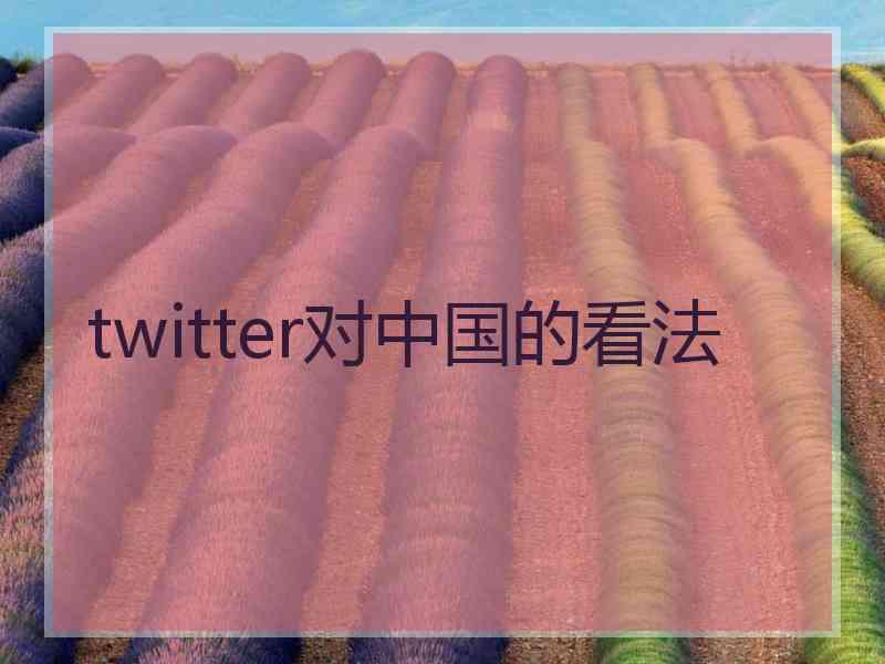 twitter对中国的看法