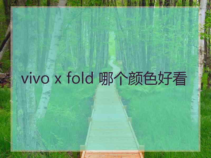 vivo x fold 哪个颜色好看