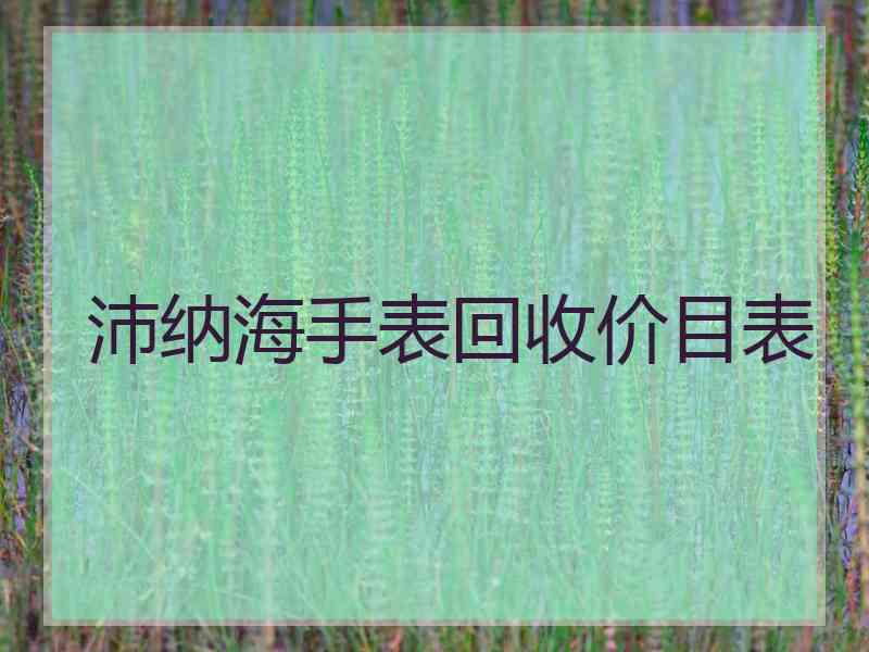 沛纳海手表回收价目表