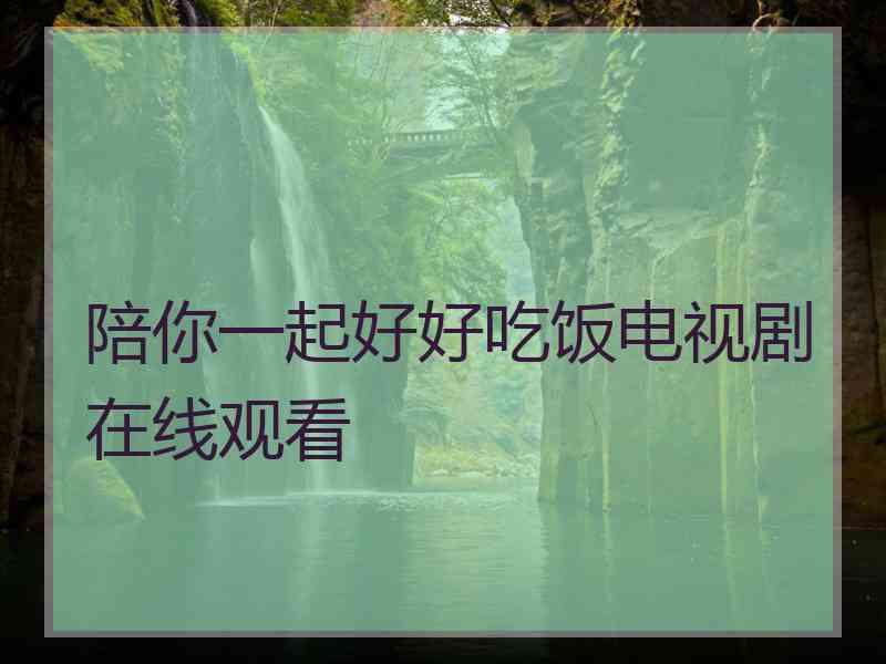 陪你一起好好吃饭电视剧在线观看