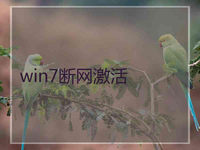 win7断网激活