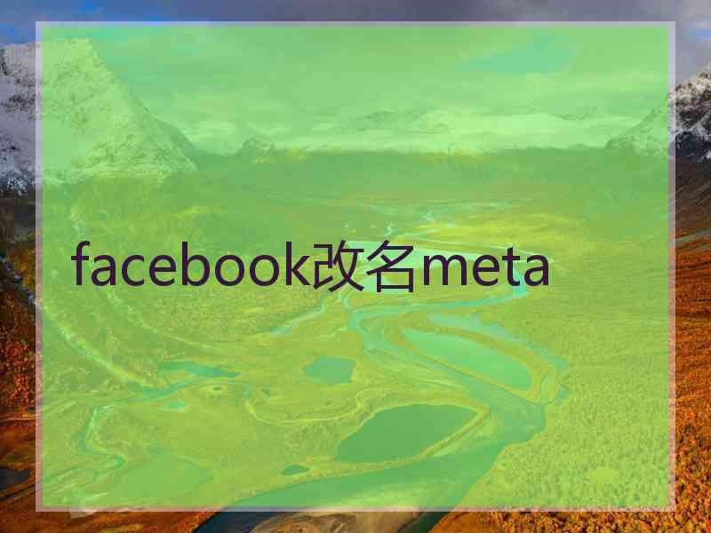 facebook改名meta