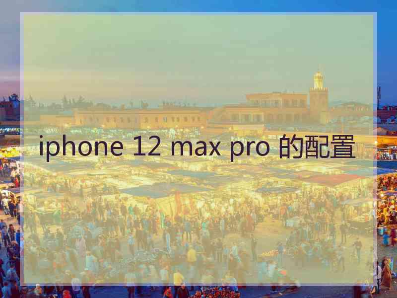 iphone 12 max pro 的配置