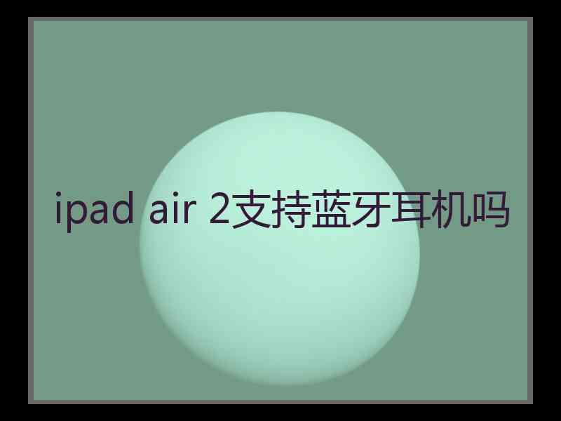 ipad air 2支持蓝牙耳机吗