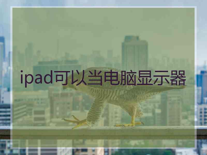 ipad可以当电脑显示器